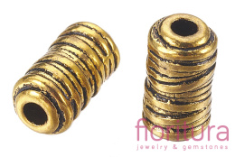 PRZEKŁADKA RURKA PRĄŻKOWANA 11x6MM KOLOR ANTYCZNE ZŁOTO