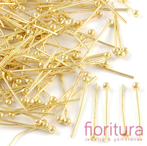 SZPILKI MONTAŻOWE Z KULKĄ 20MM KOLOR ZŁOTY