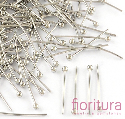 SZPILKI MONTAŻOWE Z KULKĄ 25MM KOLOR STARE SREBRO