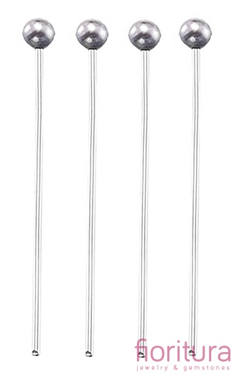 SZPILKI MONTAŻOWE Z KULKĄ 25MM KOLOR STARE SREBRO