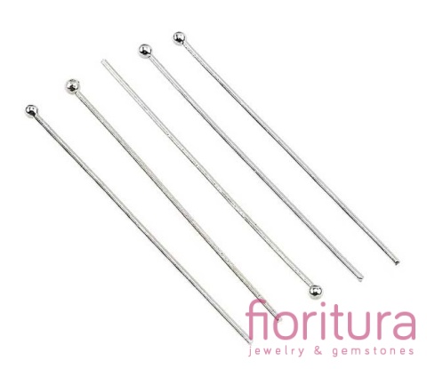 SZPILKI MONTAŻOWE Z KULKĄ 45MM POSREBRZANE