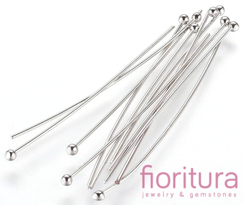 SZPILKI MONTAŻOWE Z KULKĄ 40MM KOLOR STARE SREBRO