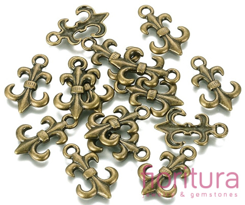 ZAWIESZKA LILIJKA 24x15x2MM KOLOR STARE ZŁOTO