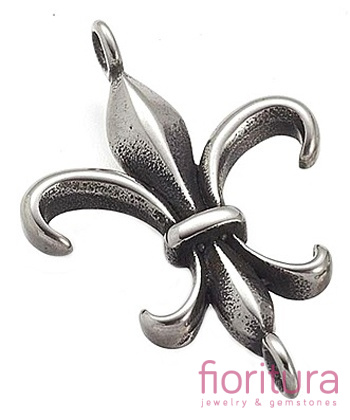 ŁĄCZNIK LILIJKA 28x18x3MM KOLOR STARE SREBRO