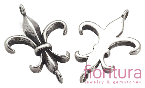 ŁĄCZNIK LILIJKA 28x18x3MM KOLOR STARE SREBRO