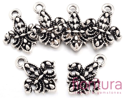 ZAWIESZKA LILIJKA 19x14x3MM KOLOR STARE SREBRO