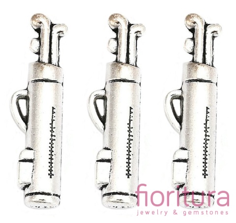 ZAWIESZKA PRZESTRZENNA 3D TORBA NA KIJE DO GOLFA 23x6x4MM KOLOR STARE SREBRO