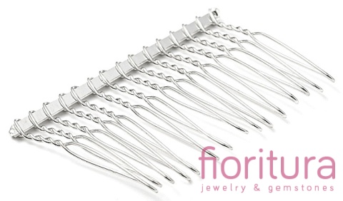 BAZA GRZEBIENIA DO WŁOSÓW 55-58x36-37x4,5MM KOLOR STARE SREBRO