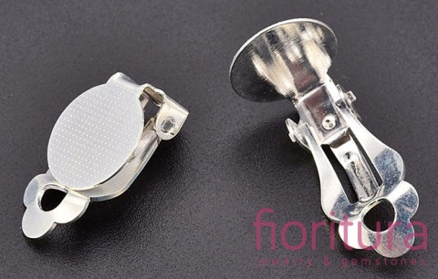 BAZA KLIPSÓW Z BLASZKĄ 20x12x7MM KOLOR SREBRNY