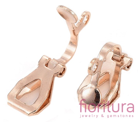 BAZA KLIPSÓW Z OCZKIEM DO PODWIESZANIA 12x6x10MM KOLOR ROSE GOLD