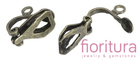 BAZA KLIPSÓW Z OCZKIEM DO PODWIESZANIA 13x6x10MM KOLOR STARE ZŁOTO