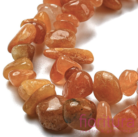 KAMIEŃ NATURALNY JADEIT TOPAZOWY SIECZKA 5-12MM SZNUR