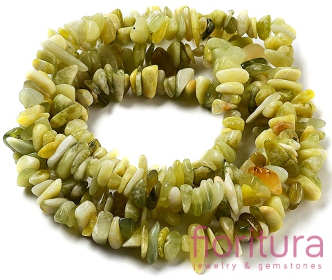 KAMIEŃ NATURALNY JADEIT OLIWKOWY SIECZKA 5-12MM SZNUR