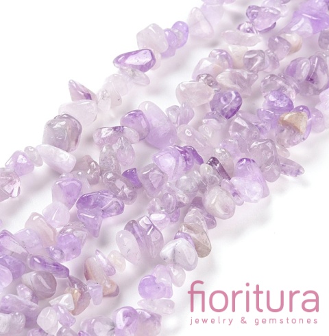 KAMIEŃ NATURALNY AMETYST SIECZKA 5-12MM SZNUR