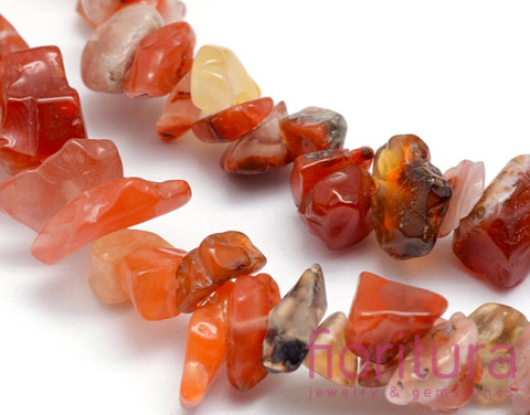 KAMIEŃ NATURALNY KARNEOL SIECZKA 5-12MM SZNUR