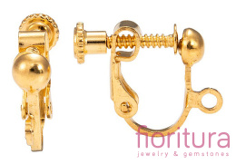 KLIPSY PRZYKRĘCANE Z OCZKIEM DO PODWIESZANIA 18x14x4MMM KOLOR ZŁOTY