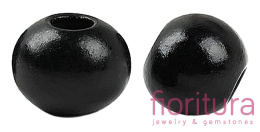 KORALIKI DREWNIANE KULA 12MM KOLOR CZARNY