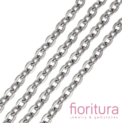 ŁAŃCUSZEK ANKER 7x4MM KOLOR STARE SREBRO