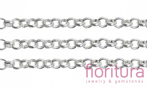 ŁAŃCUSZEK ROLO 4x4MM KOLOR STARE SREBRO