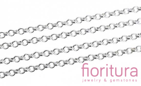 ŁAŃCUSZEK ROLO 4x4MM KOLOR STARE SREBRO