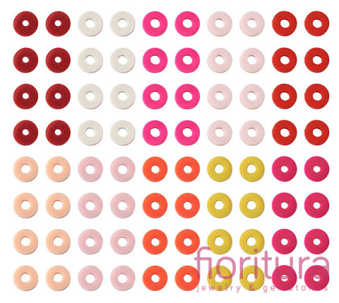 ZESTAW KORALIKÓW HEISHI  DYSK 6x1MM 10 KOLORÓW 2200-2400 SZT