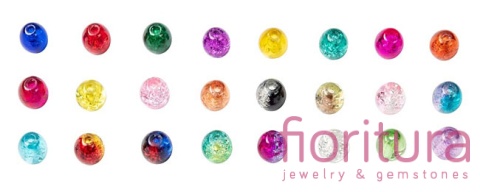 ZESTAW KORALIKÓW SZKLANYCH CRACLE  OWAL 8x6MM 24 KOLORY 1200 SZT