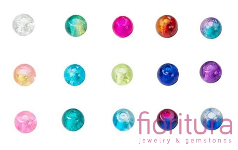 ZESTAW KORALIKÓW SZKLANYCH CRACLE  KULA 4MM 15 KOLORY 3000 SZT