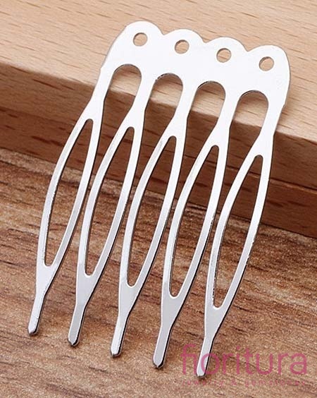 BAZA GRZEBIENIA DO WŁOSÓW 40x27x0,8MM KOLOR STARE SREBRO