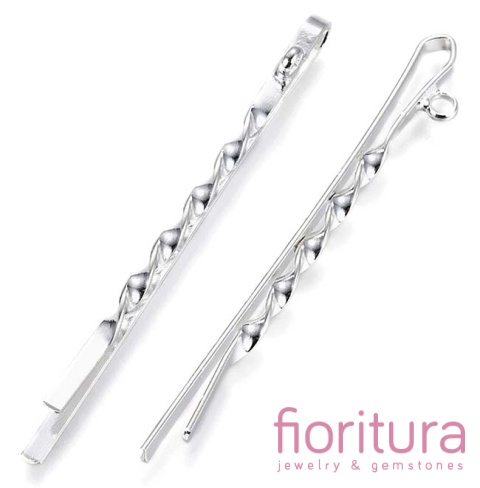 BAZA WSUWKI DO WŁOSÓW Z UCHWYTEM DO PODWIESZANIA 55x2x3-6MM KOLOR STARE SREBRO