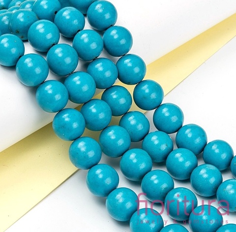 KAMIEŃ NATURALNY BARWIONY HOWLIT NIEBIESKI KULA 10MM