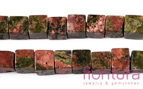 KAMIEŃ NATURALNY  UNAKIT KOSTKA NIEREGULARNA 6-6,5x6-5,5x6-6,5MM