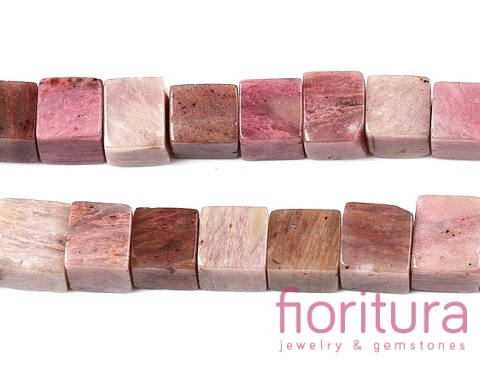 KAMIEŃ NATURALNY  RODONIT KOSTKA NIEREGULARNA 6-6,5x6-5,5x6-6,5MM