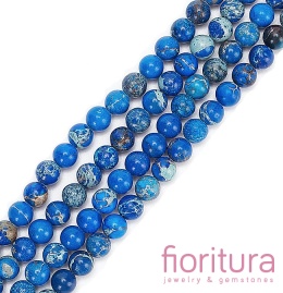 KAMIEŃ NATURALNY DOBARWIANY JASPIS CESARSKI NIEBIESKI KULA 6MM