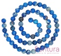 KAMIEŃ NATURALNY DOBARWIANY JASPIS CESARSKI NIEBIESKI KULA 6MM