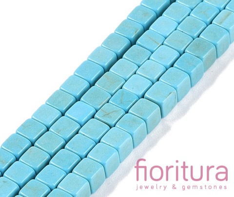 KAMIEŃ SYNTETYCZNY BARWIONY TURKUS KOSTKA NIEREGULARNA 4,5x4,5x4,5MM