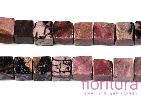 KAMIEŃ NATURALNY  RODONIT KOSTKA NIEREGULARNA 6-6,5x6-5,5x6-6,5MM