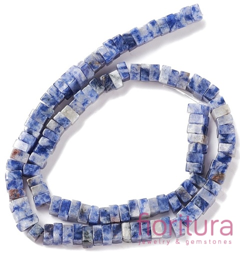 KAMIEŃ NATURALNY JASPIS PLAMISTY NIEBIESKI KOSTKA NIEREGULARNA 6-6,5x6-5,5MM