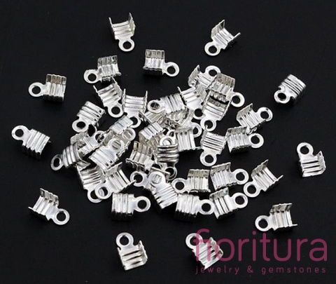 KOŃCÓWKA DO ZACISKANIA 4MM KOLOR SREBRNY