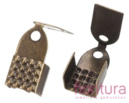 KOŃCÓWKA DO ZACISKANIA 4MM KOLOR STARE ZŁOTO