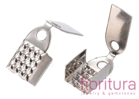 KOŃCÓWKA DO ZACISKANIA 4MM KOLOR STARE SREBRO