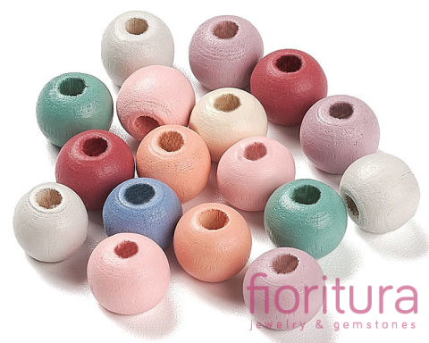 KORALIKI DREWNIANE KULA 10MM MIX KOLORÓW