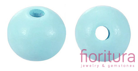 KORALIKI DREWNIANE KULA 8MM KOLOR LIGHT SKY BLUE