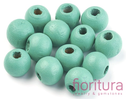 KORALIKI DREWNIANE KULA 8MM KOLOR DARK CYAN