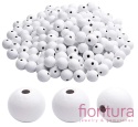 KORALIKI DREWNIANE KULA 8MM KOLOR BIAŁY