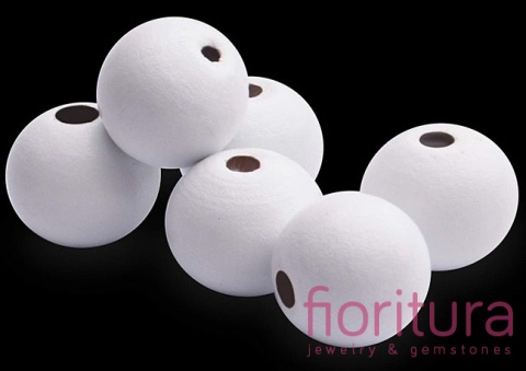 KORALIKI DREWNIANE KULA 8MM KOLOR BIAŁY