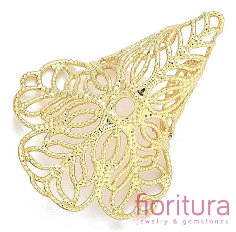 NAKŁADKA FILIGRANOWA AŻUROWA 28,5x21x15,5MM KOLOR ZŁOTY
