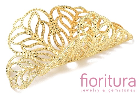 NAKŁADKA FILIGRANOWA AŻUROWA 28,5x21x15,5MM KOLOR ZŁOTY