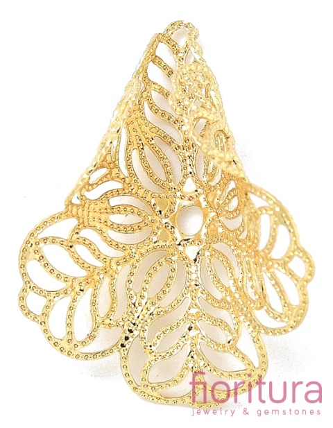 NAKŁADKA FILIGRANOWA AŻUROWA 28,5x21x15,5MM KOLOR ZŁOTY