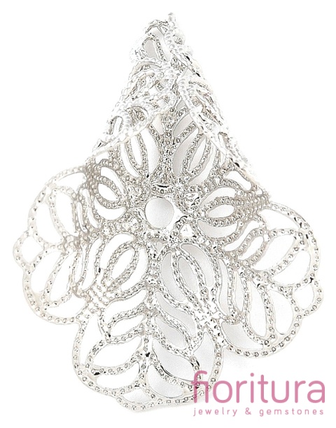 NAKŁADKA FILIGRANOWA AŻUROWA 28,5x21x15,5MM KOLOR STARE SREBRO