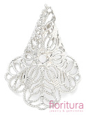 NAKŁADKA FILIGRANOWA AŻUROWA 28,5x21x15,5MM KOLOR STARE SREBRO